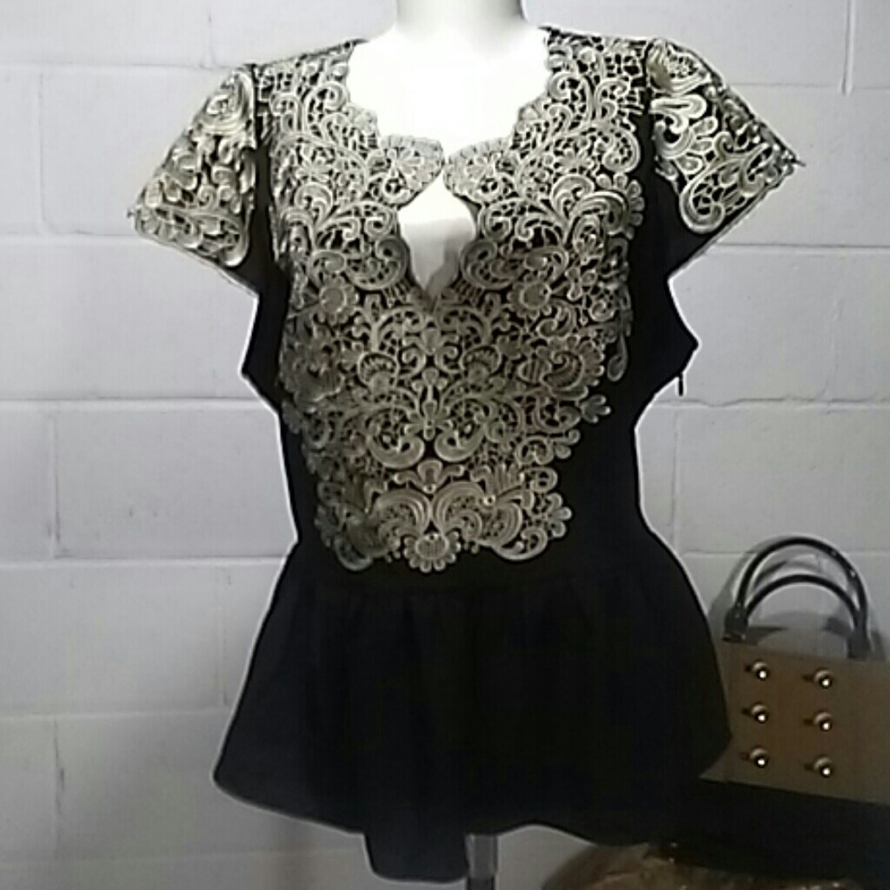 Pins and Needles Urban Outfitters Embroidered Top